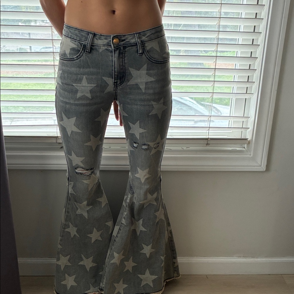 Starry Flare Jeans in Gray